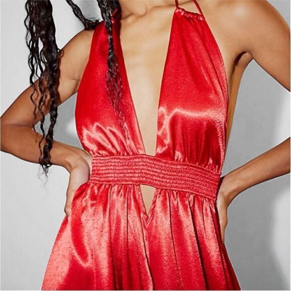 Free People NWT Look In To The Sun Gown in the color Red Racer size S - Picture 2 of 9
